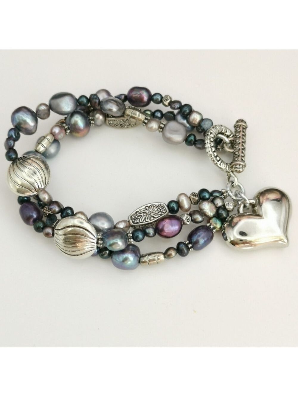 Peacock Grey freshwater pearl Bracelet 🆕